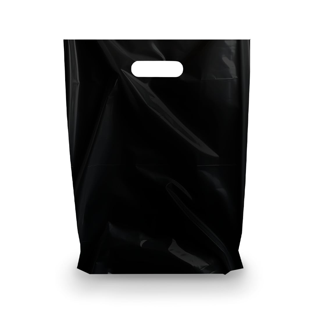 MMSBAGS Retail Merchandise Bags, Black, 9x12 Inch, 100 Pack