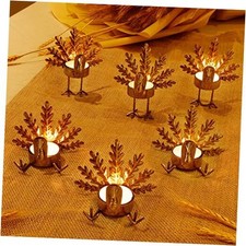 Pack Metal Turkey Tea Light Candle Holders, Thanksgiving Candle Holder, 6