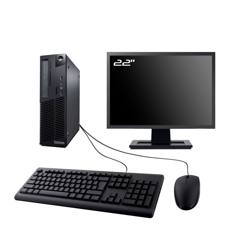 PC Lenovo M73 SFF Ecran 22" Intel I5-4430 RAM 8Go SSD 500Go Wifi W11