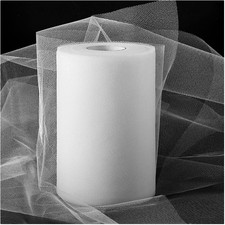tulle bianco, rotolo, decorazioni matrimonio, addobbi, 15cm, 91m, auto, festa
