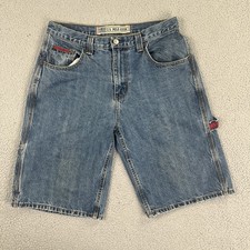 VTG Y2K US Polo Assn Shorts Men 32 Blue Denim Baggy Carpenter Embroidery Hip Hop