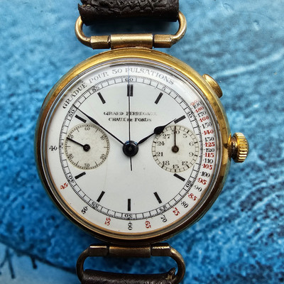 Vintage Girard Perregaux Oversized Single Push Chronograph Uhr Valjoux 22
