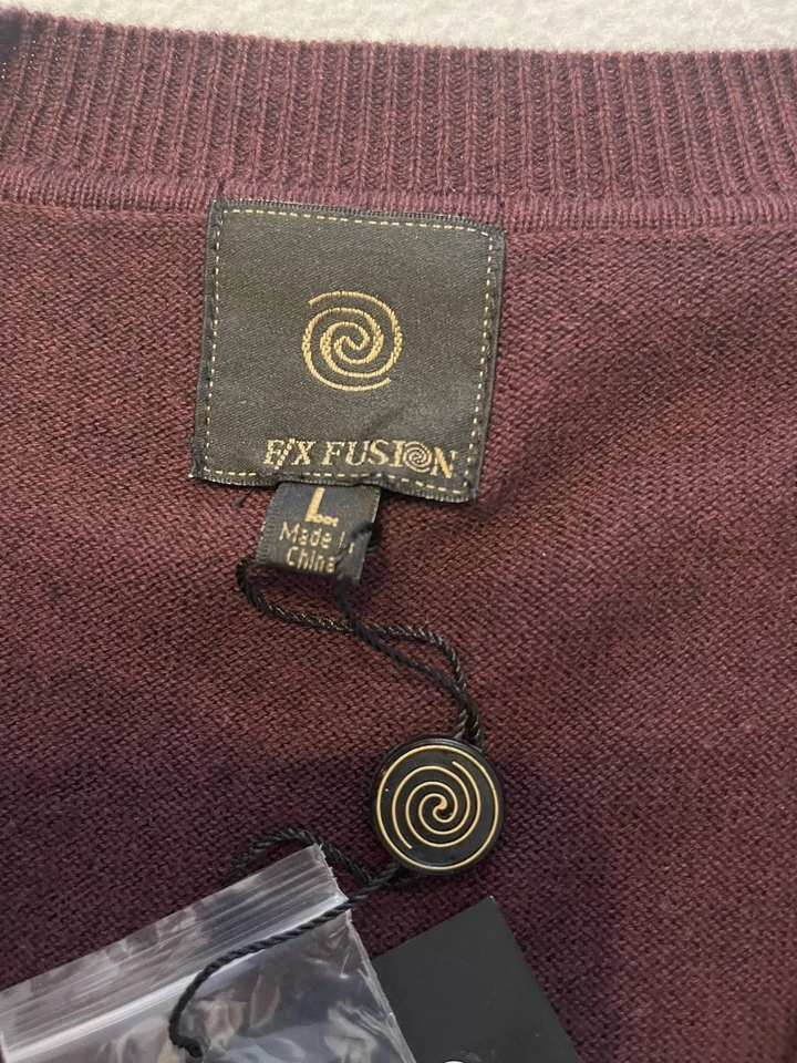 NUEVO CON ETIQUETAS F/X Fusion Cárdigan Para Hombre Mezcla de Algodón Tejido Botón Frontal 2 Bolsillos Talla L Foto 4 de 4