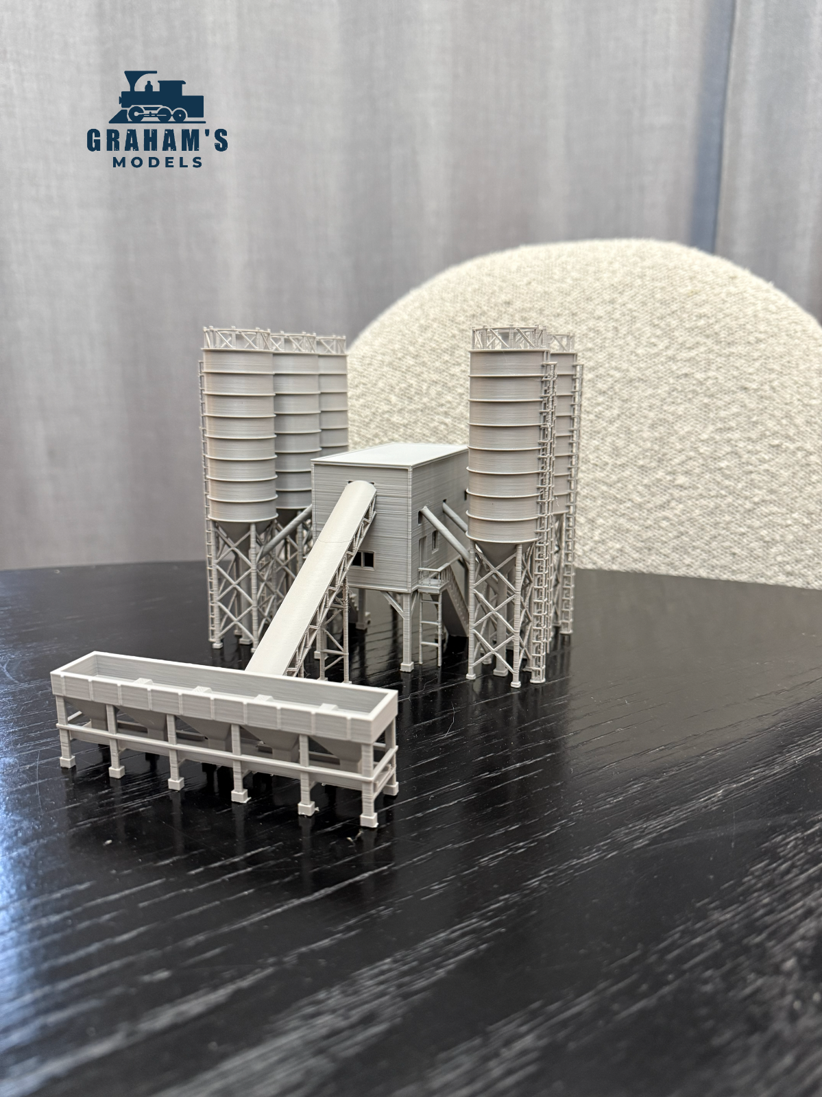 N Scale Cement Plant Concrete Factory - NO BASE VERSION - Mostly Assembled