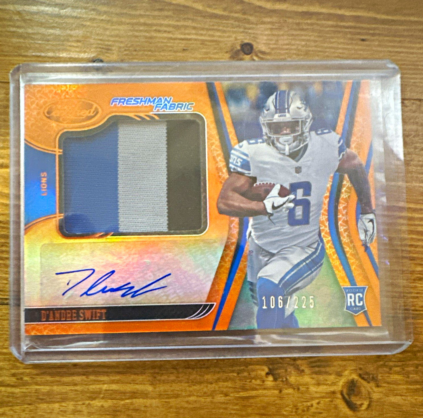 Panini 2020 Certified D'Andre Swift Freshman Mirror Orange RC Auto /225