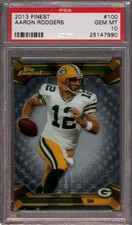 2013 FINEST # 100 AARON RODGERS (LOW POP) GREEN BAY PACKERS PSA 10 GEM-MINT