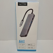 Type-C HUB 6-in-1 Multifunction Laptop Computer Adapter HDTV USB SD TF 5Gbps