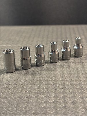 NICE Snap-On Tools 1/4  Drive Inverted E Torx 6pc Sockets E4 5-6-7-8-E10 Shallow