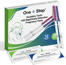 Ovulation  Pregnancy Test Strips, 45 LH  15 Hcg Tests, 60 Pack