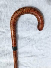 Vintage Antique Wood Crook Handle Walking Stick Cane