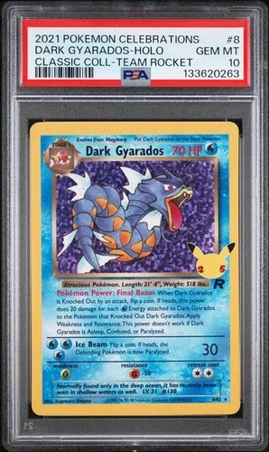 PSA 10 GEM MINT Dark Gyarados Celebrations Team Rocket Holo 2021 Pokemon 8/82