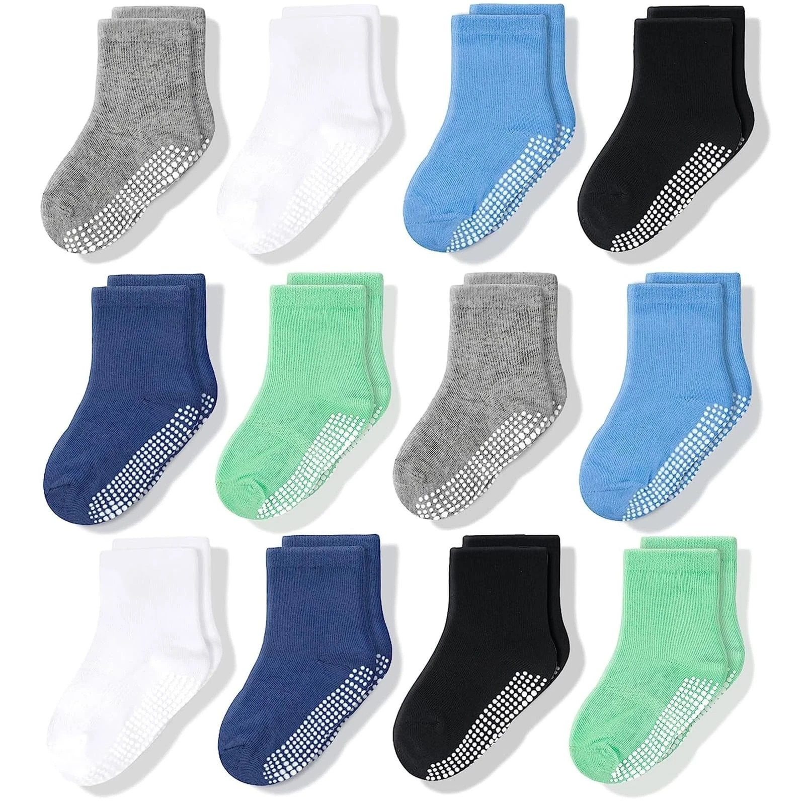 CozyWay Baby & Toddler Socks With Grippers Non Slip 3-5T, Blue White Green
Opens in a new window or 