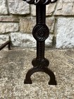 Antique Cast Iron Sunflower Andirons Cir 1895 Aesthetic Thomas Jeckyll Style — photo 3