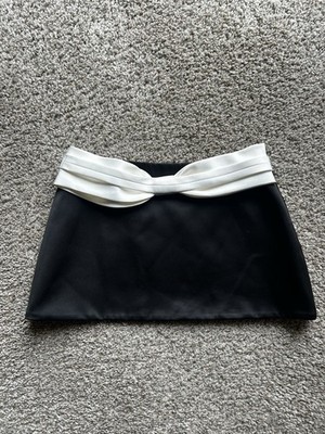 Women s FANCI Club Black Mini Skirt with White Twist Detail Size XS