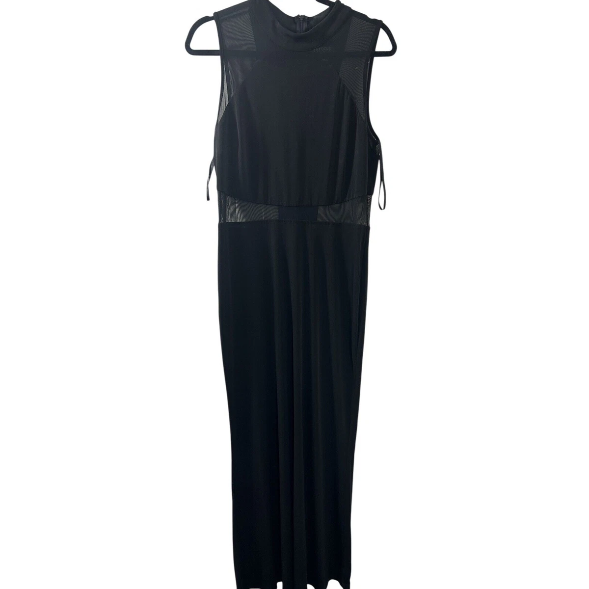black dress long near me Black tulle sequin long prom dress, black evening dress main image 0