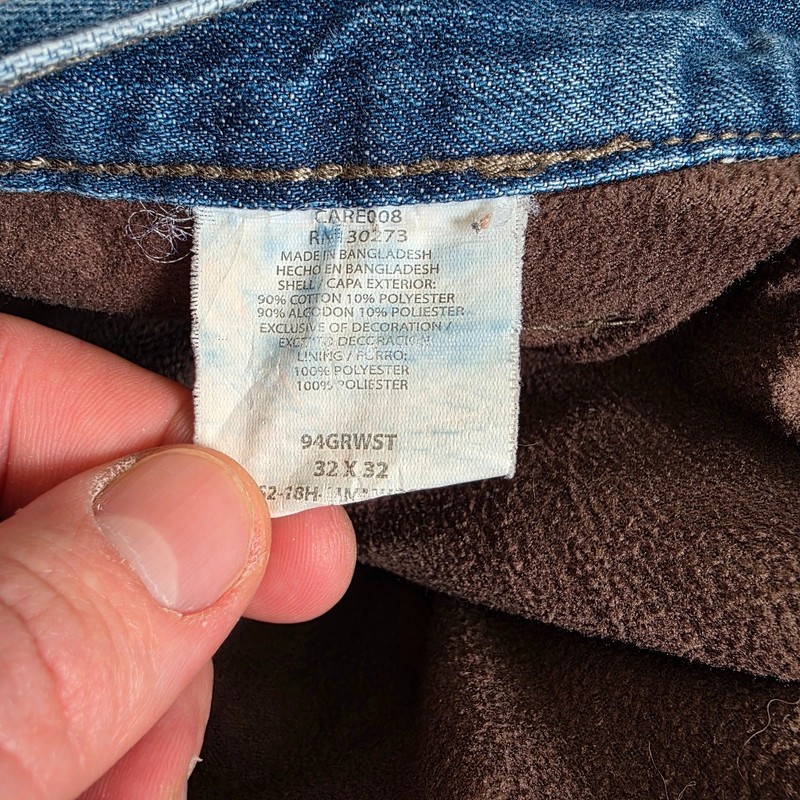 Wrangler Carpenter Jeans W32 L31 Blue Fleece Lined Workwear Utility Gorpcore image 9
