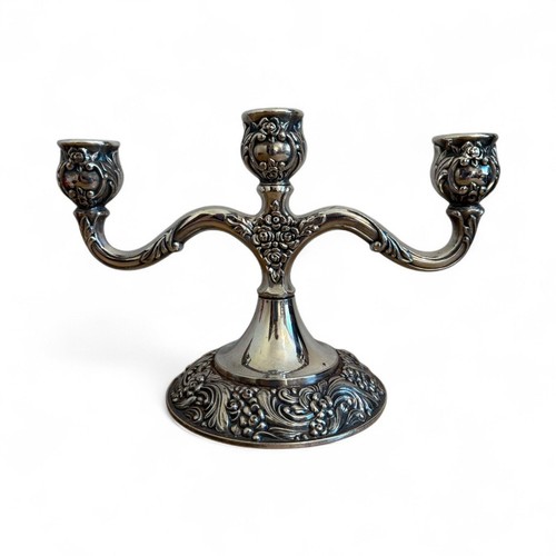 Ballad Community Silver Plate Candelabra Three Arm Tabletop Candle Holder