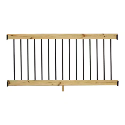 #ad 3 Ft. X 6 Ft. Pressure Treated Pine Wood Deck Line Railing Kit with Black Alumin $125.43