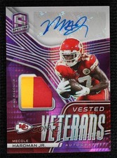 2021 Spectra Vested Veterans Neon Pink Prizm 6/8 Mecole Hardman Jr Auto uk2