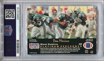 1991 Pro Set Platinum #62 Dan Marino HOF Dolphins Pittsburgh 1991 Pro Set Platinum #62 Dan Marino HOF Dolphins Pittsburgh