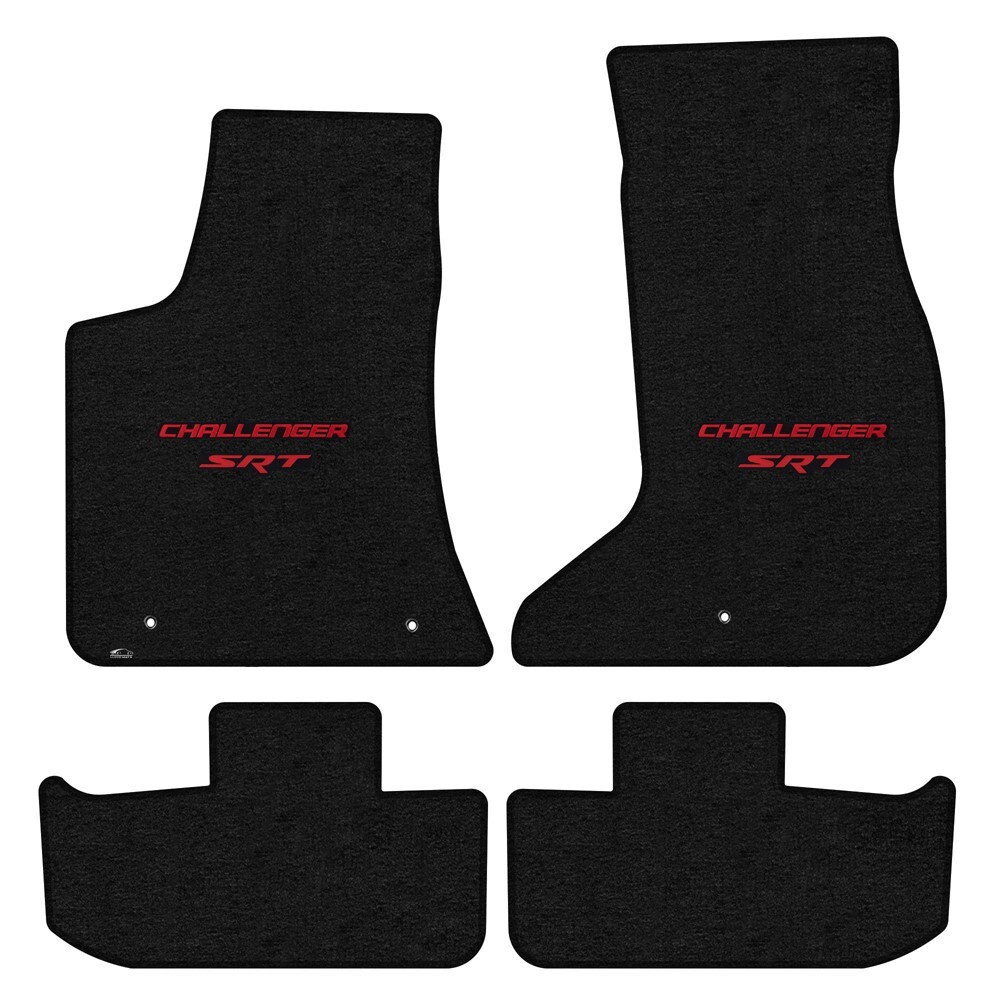 Lloyd Mats Dodge Challenger 4Pc Ebony Velourtex Mats w/Red Challenger
