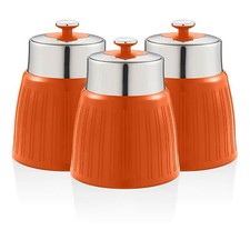 Retro Set 3 Aufbewahrungsdose 1,2 L Luftdicht, Gewürze Tee Kaffee Vintage Design