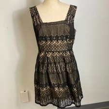 BeBop Short Dress Black Lace Sleeveless Cutout Low Back Large