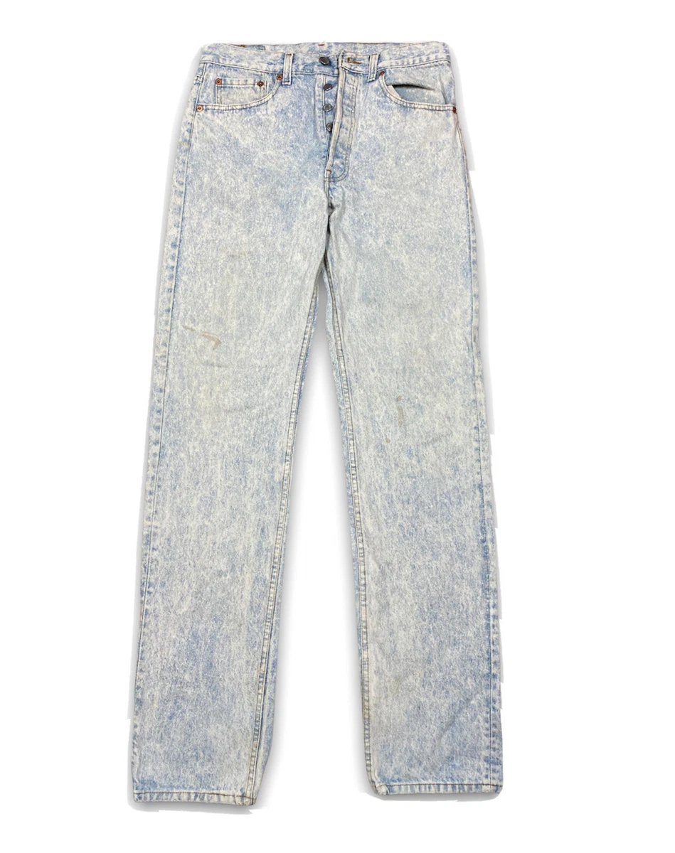 Vintage 80s Levis 501 0108 Light Acid Wash USA size 30x35 Denim