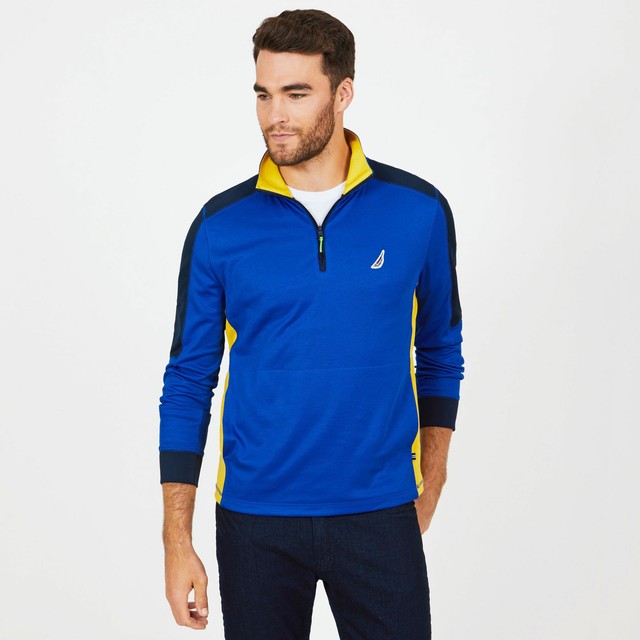 Nautica Mens Long Sleeve Quarter-Zip Performance Polo | eBay