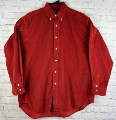 Polo Ralph Lauren Mens Corduroy Blaire Long Sleeve Button Up Front