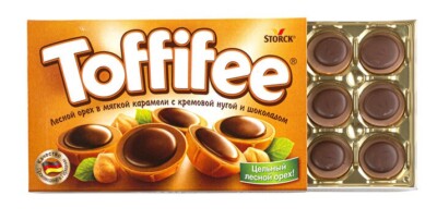 TOFFIFEE STORCK PRALINES, CARAMEL CANDY WITH HAZELNUT 125G