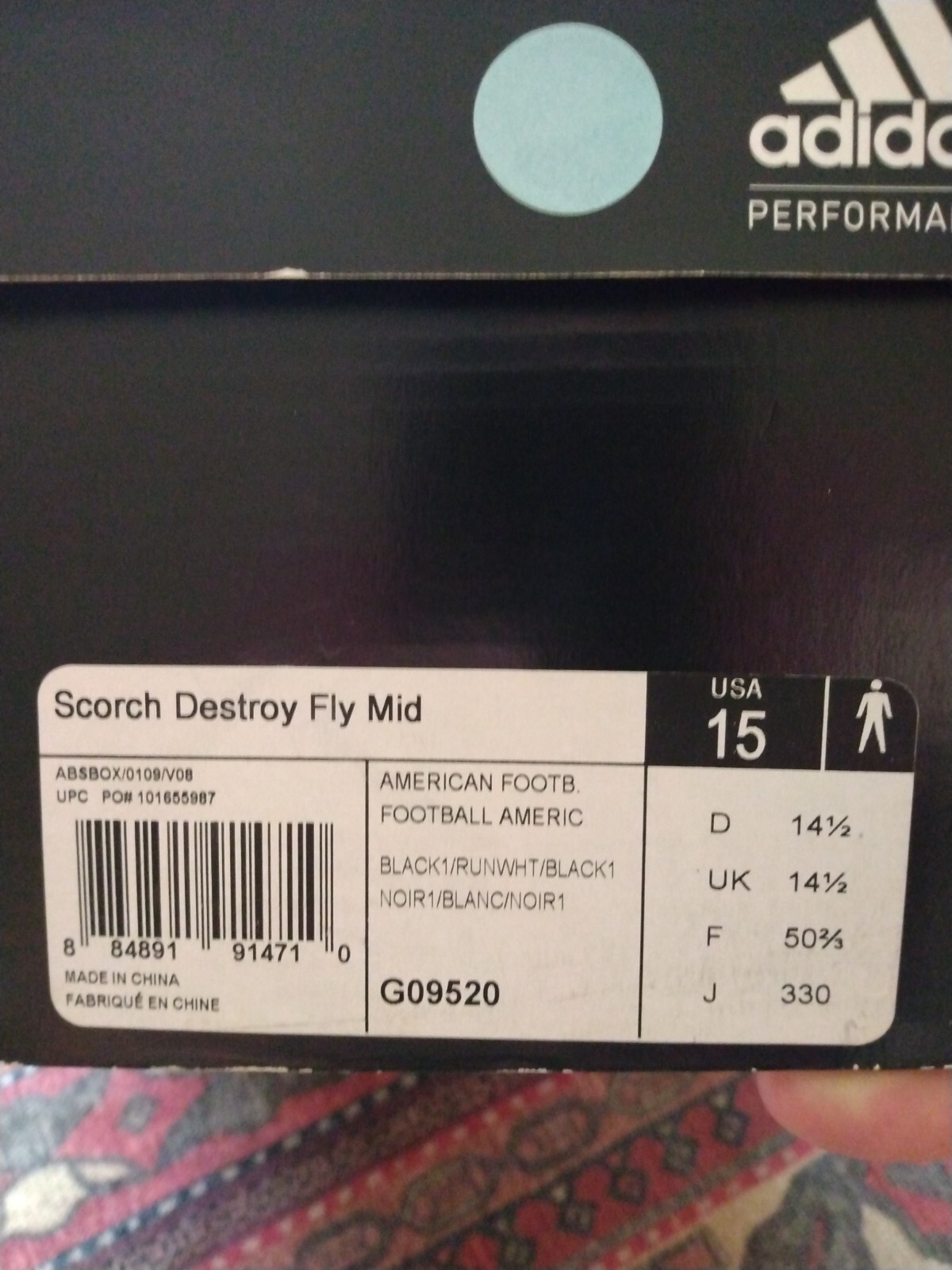 Adidas Scorch Destroy Fly Black and White Football Cleats - Size 15 New ...