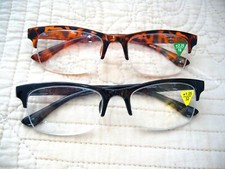Men's Reading Glasses 1.25  2.25 Flex Arm 1/2 Rim Women's Reading Glasses R265S