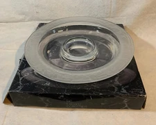 Regency Crystal Veggie Chip Plate Toscany Collection 14inch No Dip Bowl Orig Box