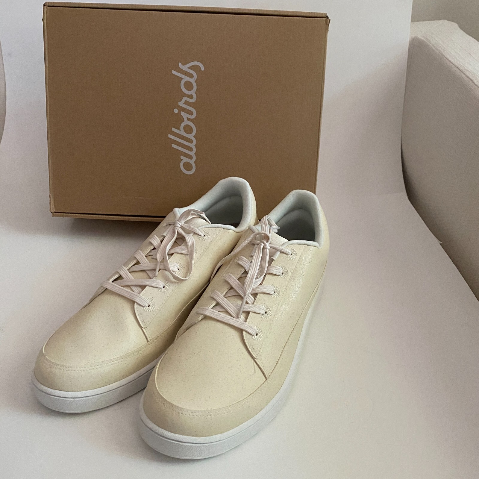 SAOLA Sneakers Allbirds Uomo Taglia 14 Bianco Naturale Suola Blizzard Plant Pacer Autunno Nuove con etichette