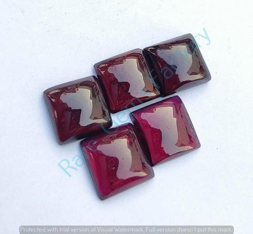 100 % Natural Garnet Square Shape Cabochon, Calibrated Loose Gemstone - Picture 6 of 10