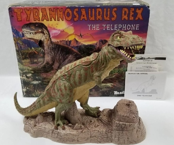 Vintage 90s Tyrannosaurus Rex Dinosaur Telephone - Tested & Works