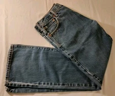 Men Levi Strauss & Co. 517 Medium Blue Distressed Boot Cut Jeans 36x32 VTG MINT