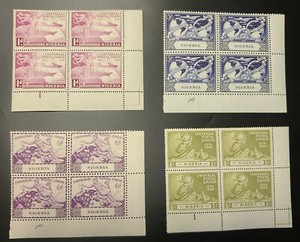 NIGERIA 1949 KGVI UPU COMPLETE SET Sc 75-78. SG 64-67 PLATES #1 & 1a MINT NH