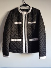 Ladies Laundry By Shelli Segal Los Angeles Black &white Padded Jacket Coat L Vgc