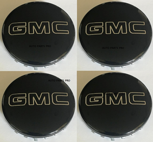 14 21 Gmc Sierra Yukon Wheel Caps W Black Outline Gmc Logo Set Of 4 New Ebay