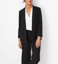 Ann Taylor Women's $189 The Cuffed Long Blazer Open Front size 14