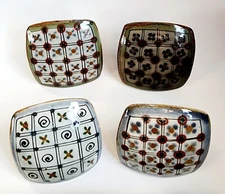 Tonala Pottery 2.5-3"  Drawer Pulls/ Handles, Artist Ken Edwards, Square, Mexico