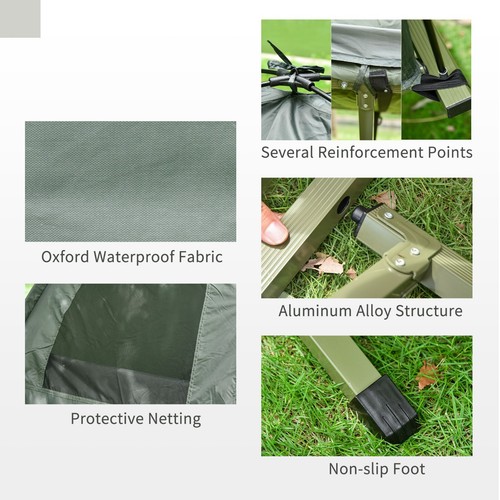 1-person Folding Tent Elevated Camping Cot w/Air Mattress Sleeping Bag - Picture 9 of 9