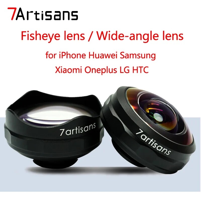 7artisans Smartphone Fisheye Lens 238° Wide Angle for iPhone 14 Samsung  Huawei