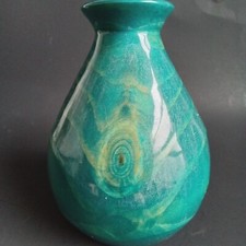 Hand Turned Wood Vase with Glass Insert