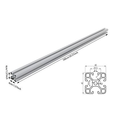 4040 T-Slot Aluminum Extrusion for 3D Printer Parts and CNC DIY Silver 1000mmX4