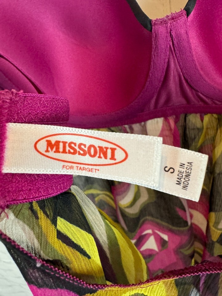MISSONI for TARGET purple black bra semisheer babydoll lingerie size S