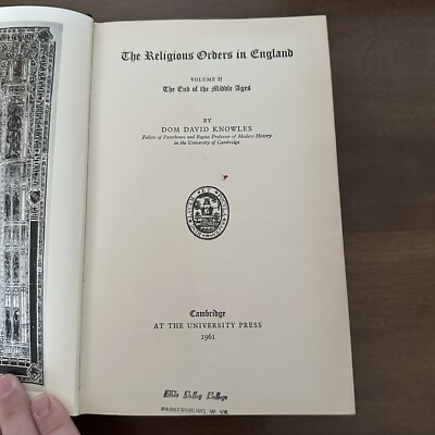 RELIGIOUS & MONASTIC ORDERS IN ENGLAND. CHURCH HISTORY. DAVID