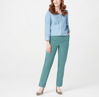 Isaac Mizrahi Live! - Tall - 24/7 Stretch Cargo Ankle Pants - Cypress Green